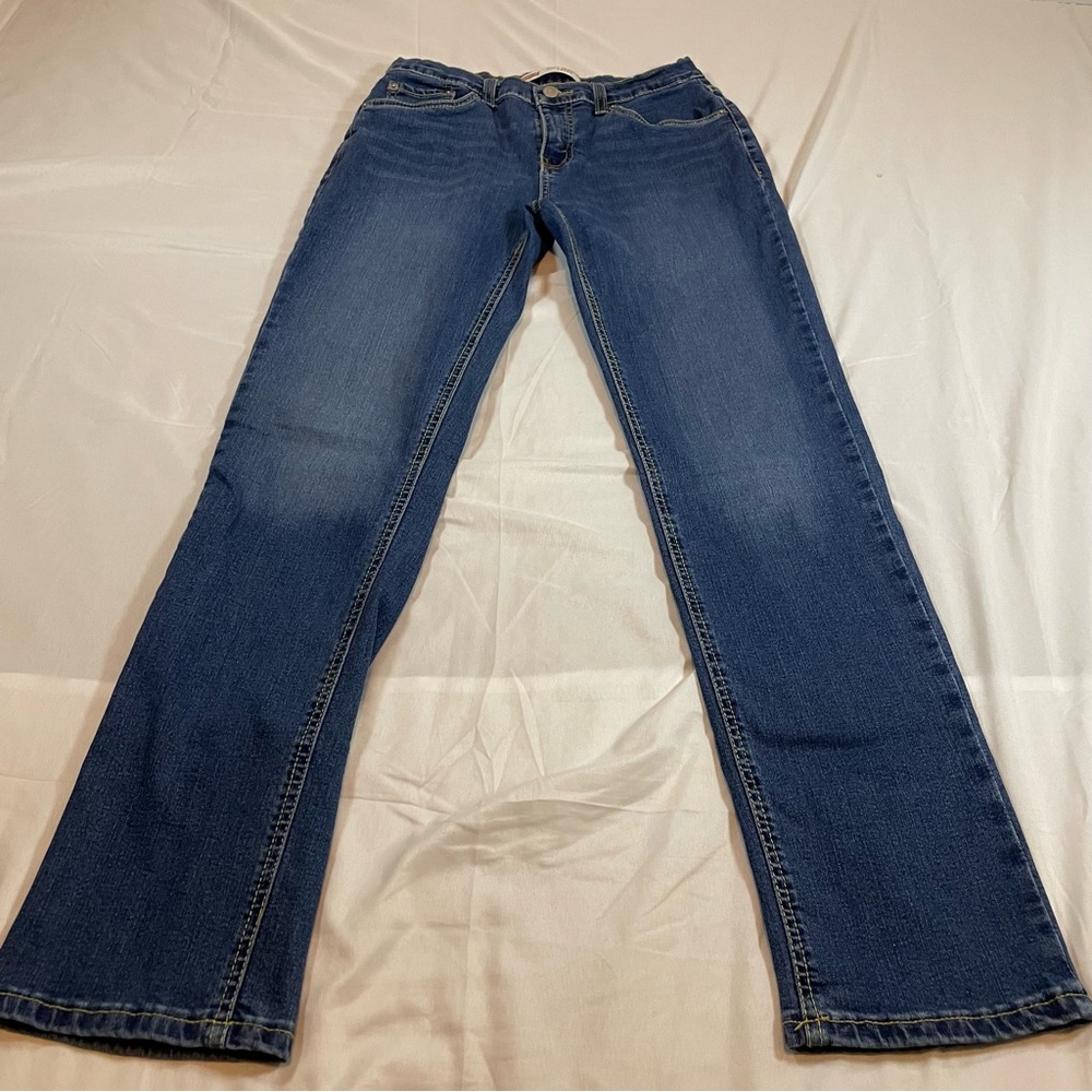 Levis 502 Regular Taper Kids Jeans Blue‎ Denim Size 16 Reg W28 L30 5502-M9R